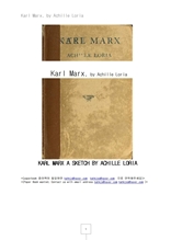 칼막스 Karl Marx, by Achille Loria