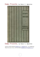덤피 속담집.Dumpy Proverbs, by Honor C. Appleton