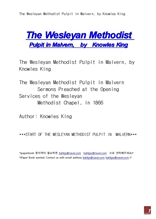 멜버른에서 웨슬리 감리교도.The Wesleyan Methodist Pulpit in Malvern, by Knowles King