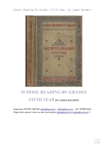 미국 5학년 리딩책.School Reading By Grades: Fifth Year, by James Baldwin