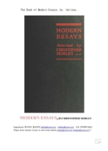 모던 에세이.The Book of Modern Essays, by Various.