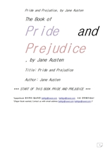 오만과 편견.Pride and Prejudice, by Jane Austen