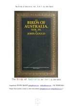 호주의 새들 제4권.The Birds of Australia, Vol. 4 of 7, by John Gould
