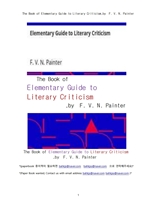 문학비평의 초급 안내서.The Book of Elementary Guide to Literary Criticism,by F. V. N. Painter