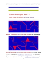 토마스아퀴나스의 신학전서,대전.제2권 1부.2.The Book, Summa Theologica, Part I- II (Pars Prima Secund