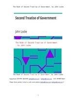 존로크의 통치론의 두번째 논고책.The Book of Second Treatise of Government, by John Locke