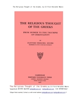 고대 그리스시대의 종교적 사고.The Religious Thought of the Greeks, by Clifford Herschel Moore