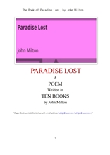 밀턴의 실락원.The Book of Paradise Lost, by John Milton
