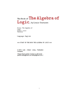 논리의 대수 수학.The Algebra of Logic, by Louis Couturat