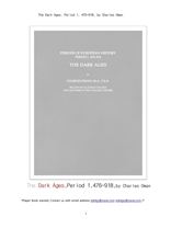 유럽중세시대의 암흑시대,제1기.The Dark Ages, Period 1, 476-918, by Charles Oman