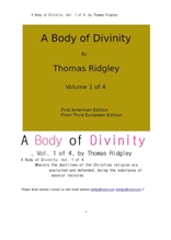 신성 神性의 몸체.제1권.A Body of Divinity, Vol. 1 of 4, by Thomas Ridgley