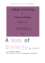 신성 神性의 몸체.제2권.A Body of Divinity, Vol. 2 of 4, by Thomas Ridgley