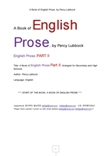 영문학 산문,2.A Book of English Prose,part2. by Percy Lubbock