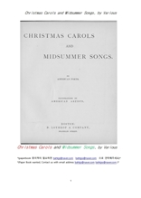 크리스마스 캐롤과 한여름의노래들.Christmas Carols and Midsummer Songs, by Various