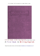 영어로 글쓰기의 처음시작책. A First Book in Writing English, by Edwin Herbert Lewis