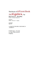 대수학 代數學 의 처음 학습 책. The Book of A First Book in Algebra, by Wallace C. Boyden