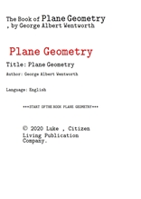 평면기하학 plane geometry 平面幾何學 .The Book of Plane Geometry, by George Albert Wentworth