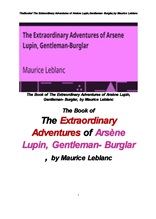 괴도신사 아르센 뤼팽의 특이한 모험,모리스 르블랑의 . The Book of The Extraordinary Adventures of Ars