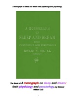 잠 수면과 꿈의 생리와 심리에 대한 전공 논문專攻論文. The Book of A monograph on sleep and dream: the