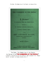 민중에 번호붙이기. The Book, The Numbering of the People, by George Allen