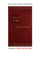 글의 문체와 작가 사람. The Book of Style and the Man, by Meredith Nicholson
