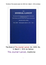 란세트 의학잡지 1915년판. The Book of The Journal-Lancet, Vol. XXXV, No. 5, March 1, 1915, by Variou